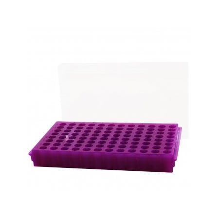 Scientific Specialties Flipper Micro-Tube Racks, 96 Capacity, Violet, 5/PK 145916